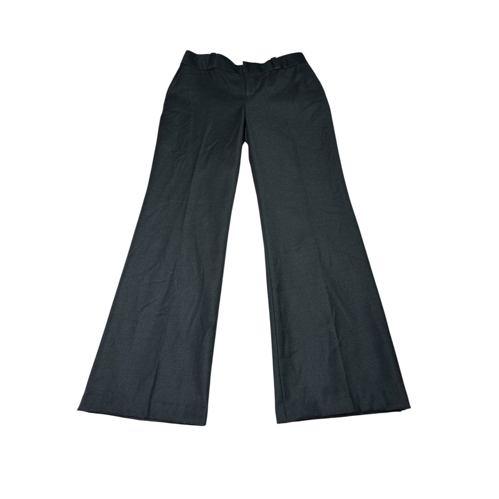 Banana Republic Martin Fit Black Wool Blend Wide Leg Dress Pants Size 2S W28XL30